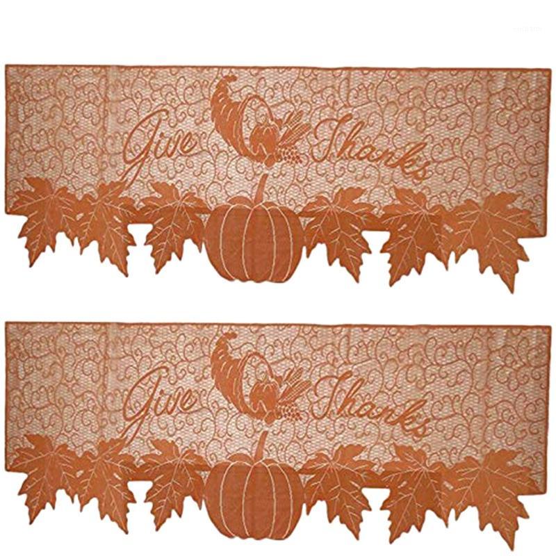 

Thanksgiving Decoration Fireplace Cloth Decoration Pumpkin Lace Cloth Thanksgiving 2 Pack1, Orange