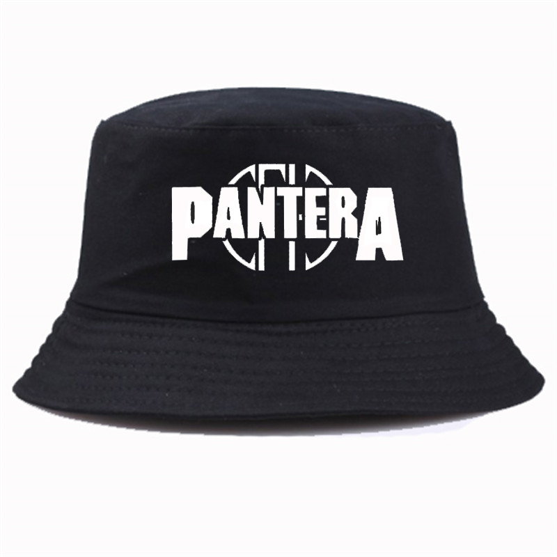 

Summer style hats Pantera Logo Bucket Hat Hunting Fishing Outdoor Unisex fisherman hat, White