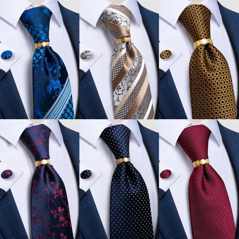 

Bow Ties Blue Red Striped Floral Plaid Silk Tie Rings Men's Necktie Handkerchief Wedding Party Accessories Cravat Gift For Men DiBanGu