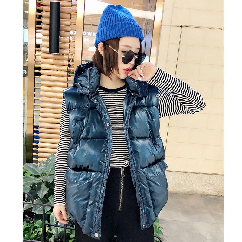 

Winter Parkas Women Thicken Warm Cotton Vest Coats Woman Bright Color Fashion Jacket Coats Loose Parkas Mujer Short Jacket A455, Blue green
