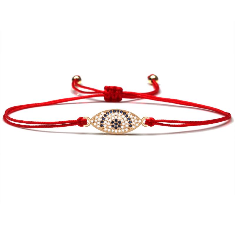 

White Cubic Zirconia Copper Turkish Evil Eye Lucky Charm Bracelet For Women 2021 New Fashion CZ Excellent String Jewelry Gift