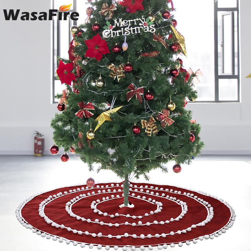 

122CM Christmas Tree Skirt Xmas Tree Carpet Rug Base For Home New Year Christmas Party Decorations