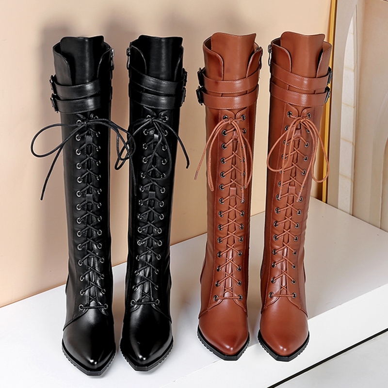 

2021 Hot Women at the Knee-high Plus Size Autumn and Ladies Beside Pants Long Women's Winter Boots 2-color 3B5Y, Black-winter