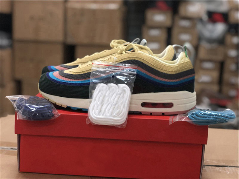 

Authentic Sean Wotherspoon 1/97 VF SW 2018 Release Lemon Corduroy Rainbow Max Outdoor Shoes Men Women Sneakers With Original Box 36-47, Customize