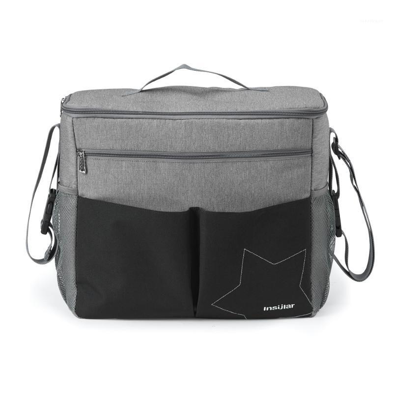 

insular Diaper Bag Large Capacity Waterproof Multi-function Mommy Bag for Baby Clothes Diaper Milk Storage Hold or Hang1, Black
