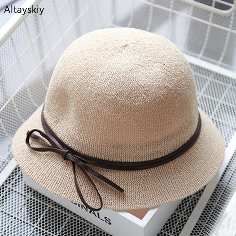 

Sun Hats Women 2020 New Straw Shade Cap Beach Hat Cute Casual Womens All-match Trendy Ladies Elegant Solid Bow Korean Style Chic, Black