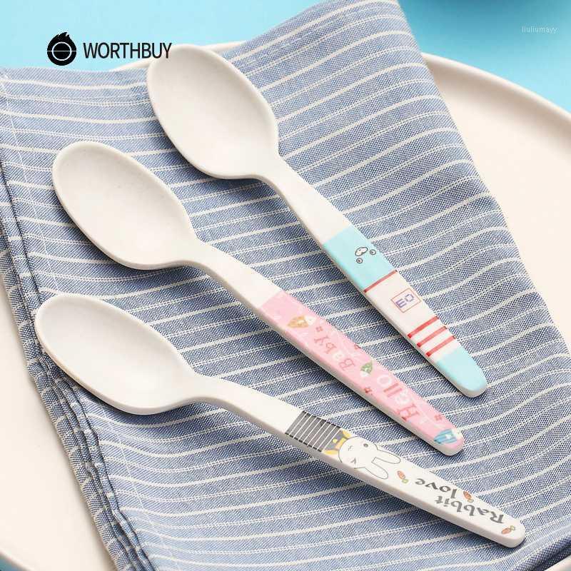 

WORTHBUY Cute Cartoon Pattern Kids Soup Spoon With Long Handle Japanese Bamboo Dessert Dinner Spoon Kitchen Coffee Scoop1