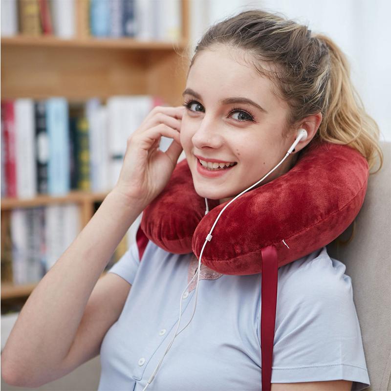 

FLC Natural Latex Massage Memory Pillow Soft U Shape Neck Pillow Car Flight Travel Soft Nursing Cushion Neck Headrest 20
