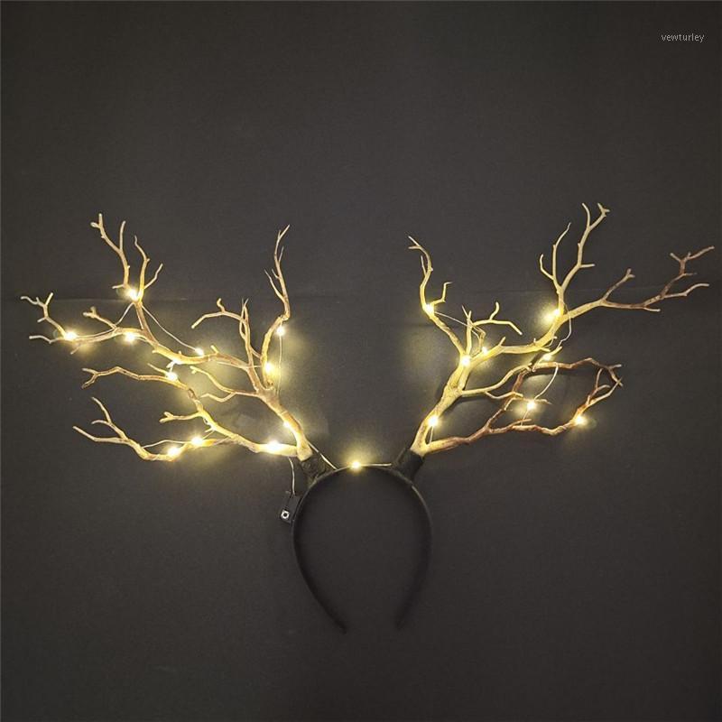 

Christmas Elk Angle Hairpin Decorative Lighting Headband Retro Elegant Big Hair Accessory Flash Lamp1