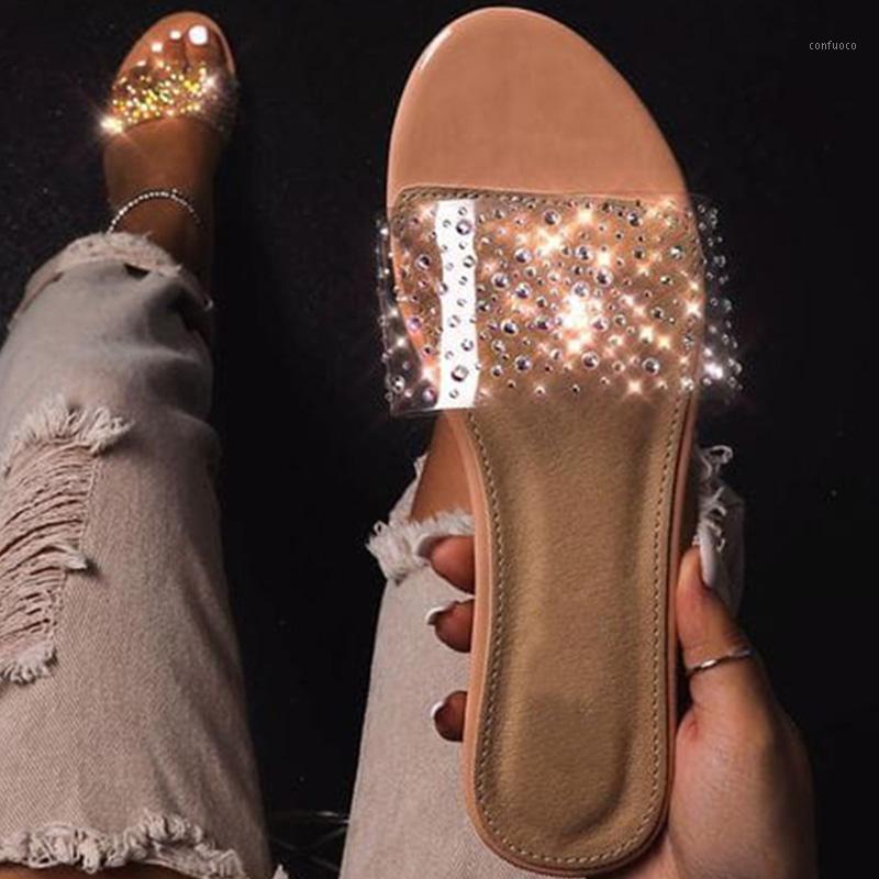 

2020 Summer Slipper Female Roman Wind Shines Women Diamond Word Shoes Ladies Flat Beach Slides Open Toe Flip Flops Woman Sandals1, Black