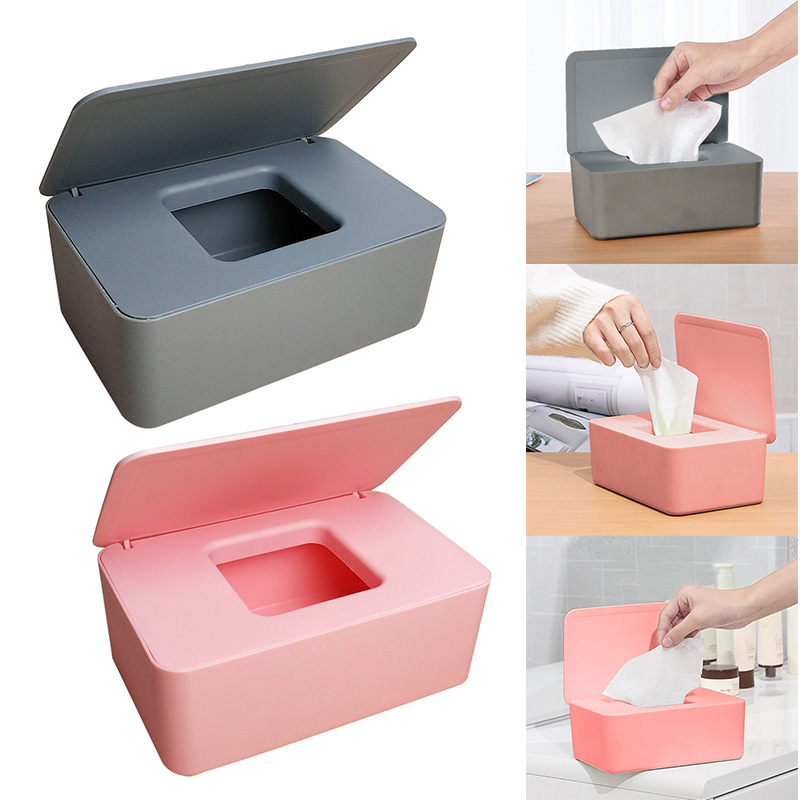 

HOT Dustproof Tissue Storage Box Case Wet Wipes Dispenser Holder with Lid for Home Office Desk Car TI99
