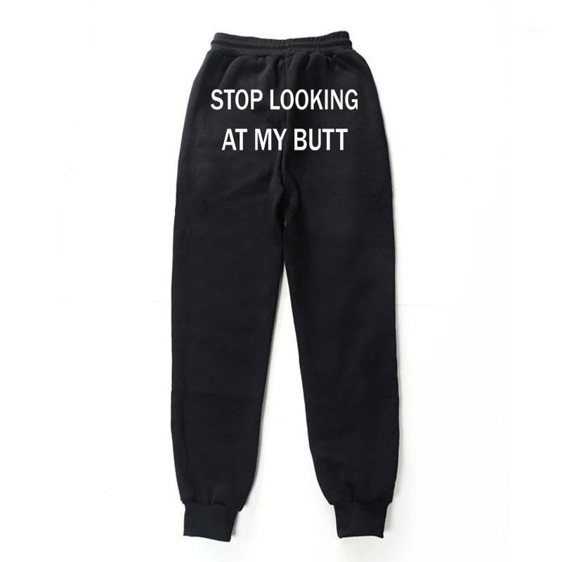 

Fashion casual Fleece trousers STOP LOOKING AT MY DULetter Printed Men Women Jogging Pants Hip hop Streetwear Men Sweatpants1, Dark gray wk714