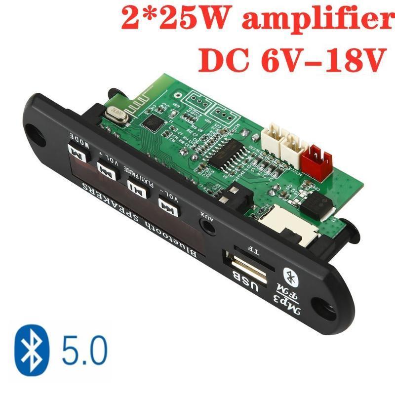 

ARuiMei 2*25W 50W MP3 Player Decoder Board 6V-18V Bluetooth 5.0 Car FM Radio Module Support TF USB AUX1