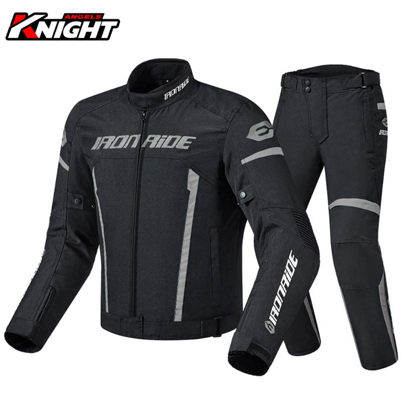 

Men Motorcycle Jacket Suit Chaqueta Moto Windproof Motocross Riding Jacket Protective Gear Waterproof Motorbike Pants Set -3XL