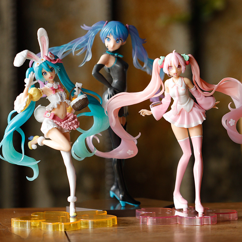 

Anime Figureies Miku Hatsune Pink Sakura ghost Miku PVC Action Figures Girls Model Toys Collecting gifts for girls X0121, Opp no box 18cm