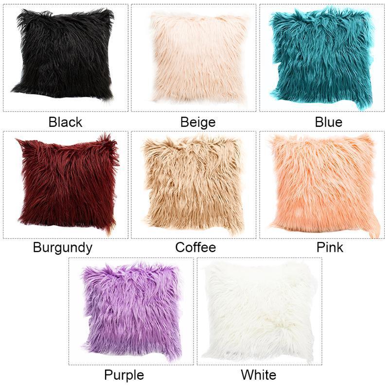 

Hot Plush Pillowcase Pillows Super Soft Fur Throw Pillow Case Home Bed Decorative Cushion Case Antibacterial breathable1, Black