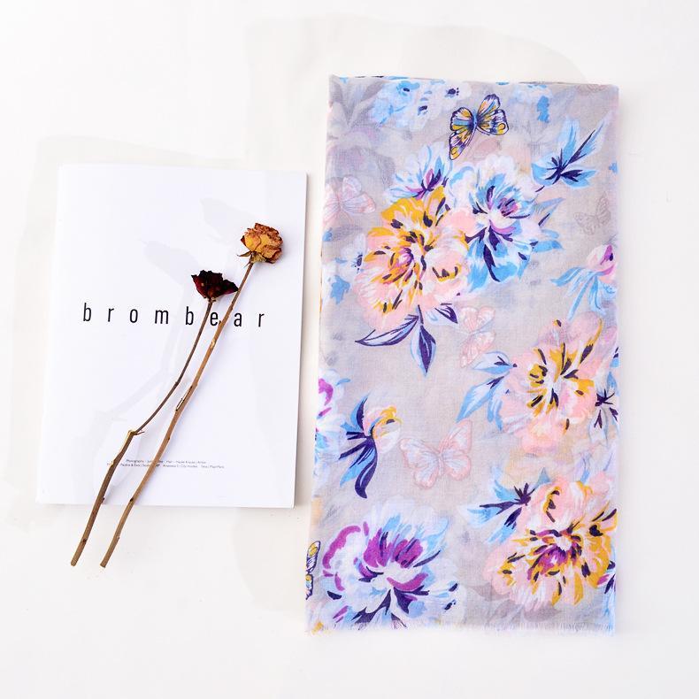 

PHLE Printed cotton scarf long soft decorative shawl soft big gauze scarf factory wholesale women winter1