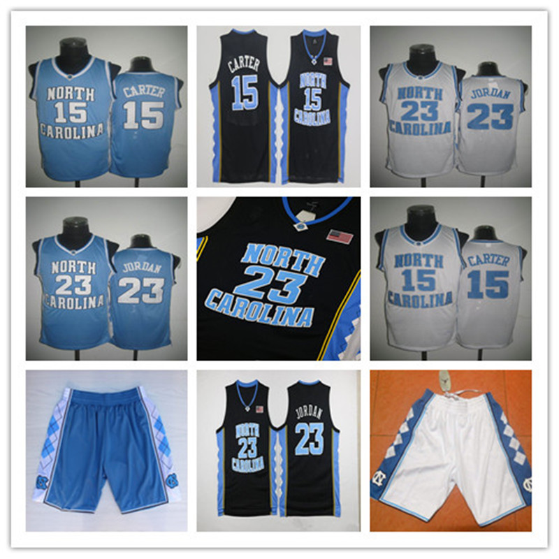 

Vince Carter UNC Jersey, North Carolina #15 Vince Carter Blue White Stitched NCAA College 23 Michael Basketball Jerseys, Embroidery Logos, Black;red