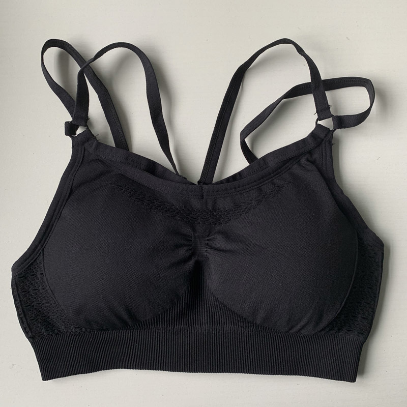 

2021 Women New Energy Seamless Sport Girls Gym Top Yoga Padded Push Up Sports Bra Mynj, Black