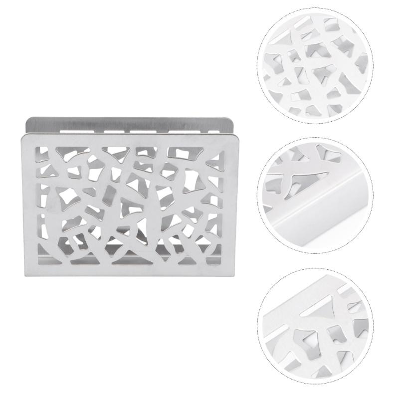 

Stainless Steel Tissue Holder Desktop Napkin Stand Creative Serviette Holder for Hotel Home Restaurant (Hollow out Flower
