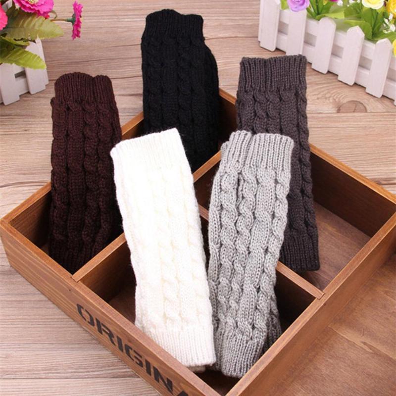 

1 Pair Autumn Winter Women Knitted Gloves Arm Wrist Sleeve Hand Warmer Girls Rhombus Long Half Soft Mittens Fingerless Gloves
