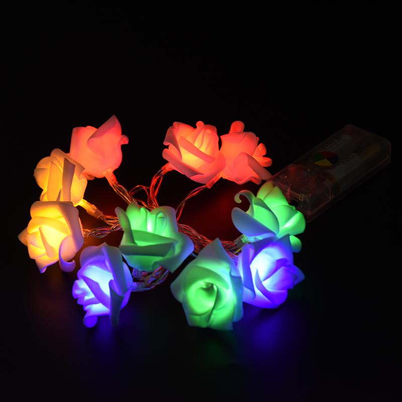 

Fashion Holiday Lighting Novelty Rose Flower String Lights Romantic Fairy Wedding Party Christmas Decoration, Blue