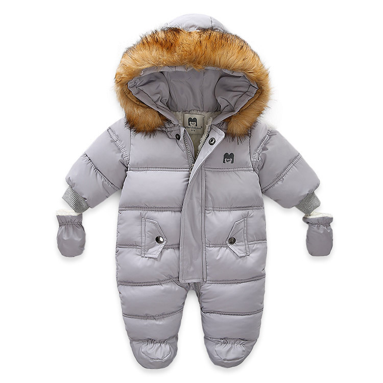 

New Born Baby Winter Clothes Toddle Jumpsuit Hooded Inside Fleece Girl Boy Clothes Autumn Overalls Children Outerwear Baby Products 2020