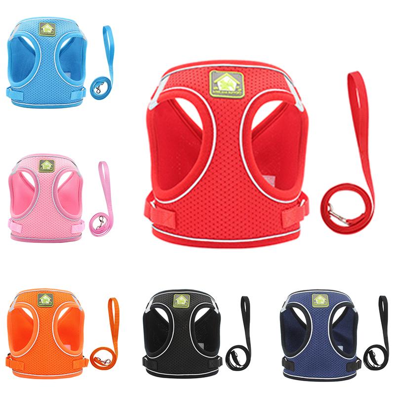 

XL Pet Dog Harness Breathable Mesh Dog Harness With Leash Adjustable Reflective Puppy Vest Chest Strap for Small Medium Dogs