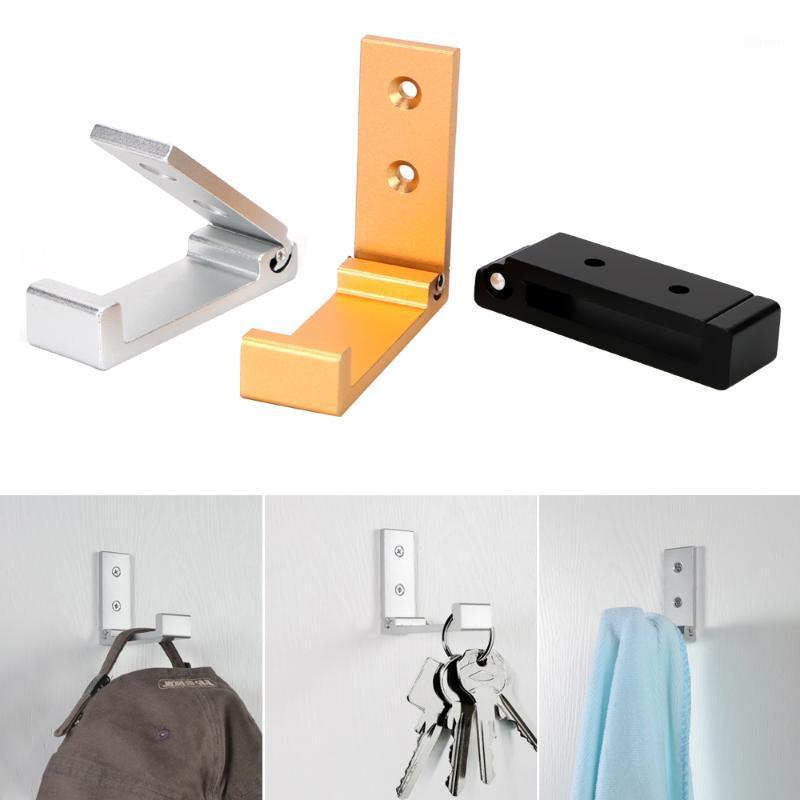 

Rustproof Towel Hooks Wall Door Clothes Hangers Clothes Towel Coat Rack Creative Aluminum Alloy Folding Hooks1