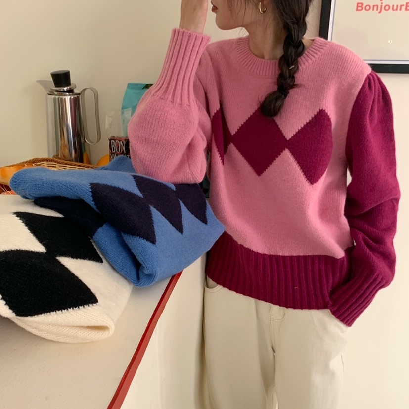 

2021 New Female Spring Combining Fine Knitting Women's Long Sleeve Knit Sweater Nh4q, Blue