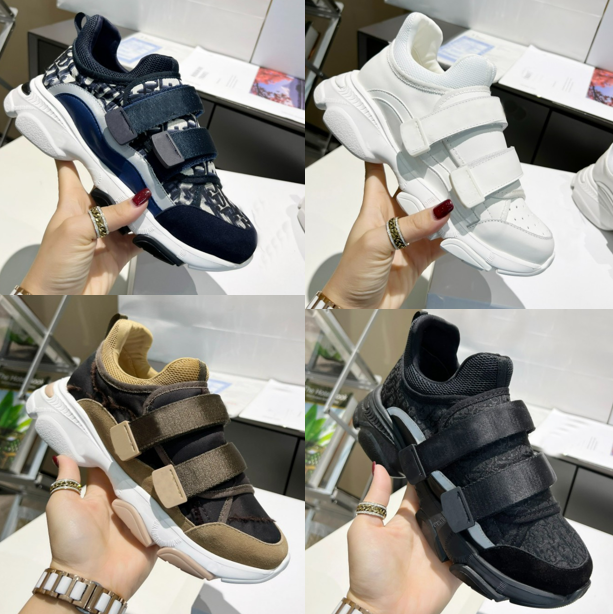 

2022 New D-Wander Designer Shoes Women Sneakers ladies casual shoes camouflage technical fabric Oblique letters thick bottom sneaker box 35-40