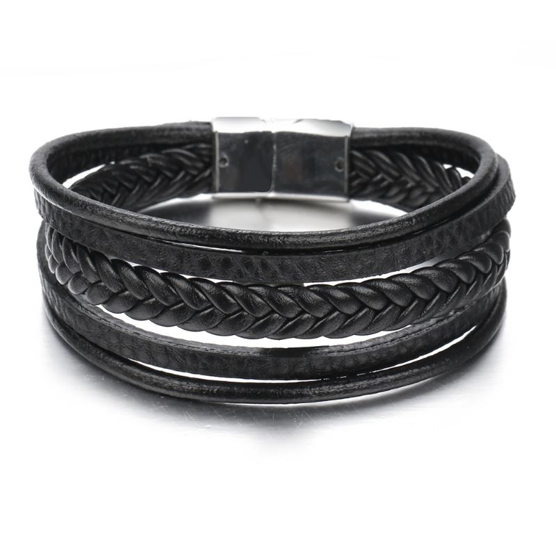 

Charm Bracelets Multilayer Leather Bracelet Kpop Jewelry Pulseras Couple Gift For Friends Bijoux Men Accessories Hombre Luxury Homme Masculi