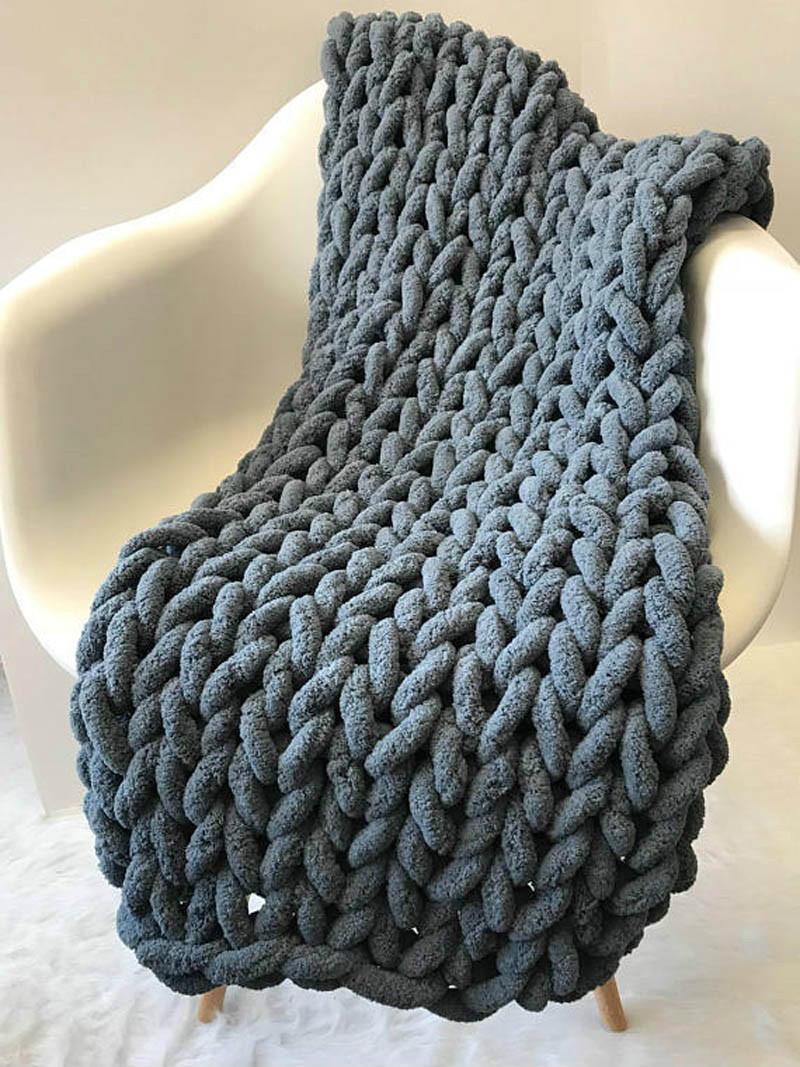 

Large Thick Yarn Divan Sofa Decor Plaid Women Wraps TV Comforter Drop Shipping Hand Crochet Knitted Chair Seat Blanket