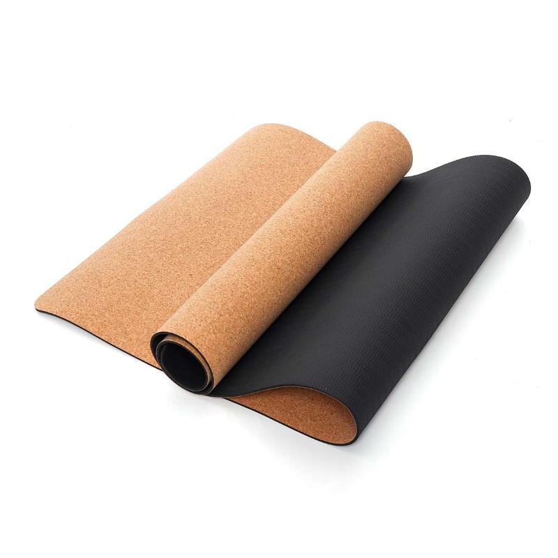 

Non-slip TPE Soft Cork Yoga Mats Fitness Natural Pilates Gymnastics Sport Mat Yoga Exercise Pads Massage Storage Bag, As pic