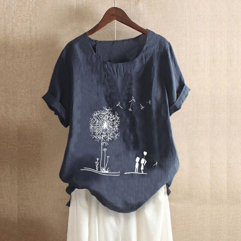 

Plus Size Women Tunic Blouses Fashion Summer Casual Boho Floral Print Loose Blouse Short Sleeve Shirt Blusas Mujer De Moda 2021, Yellow