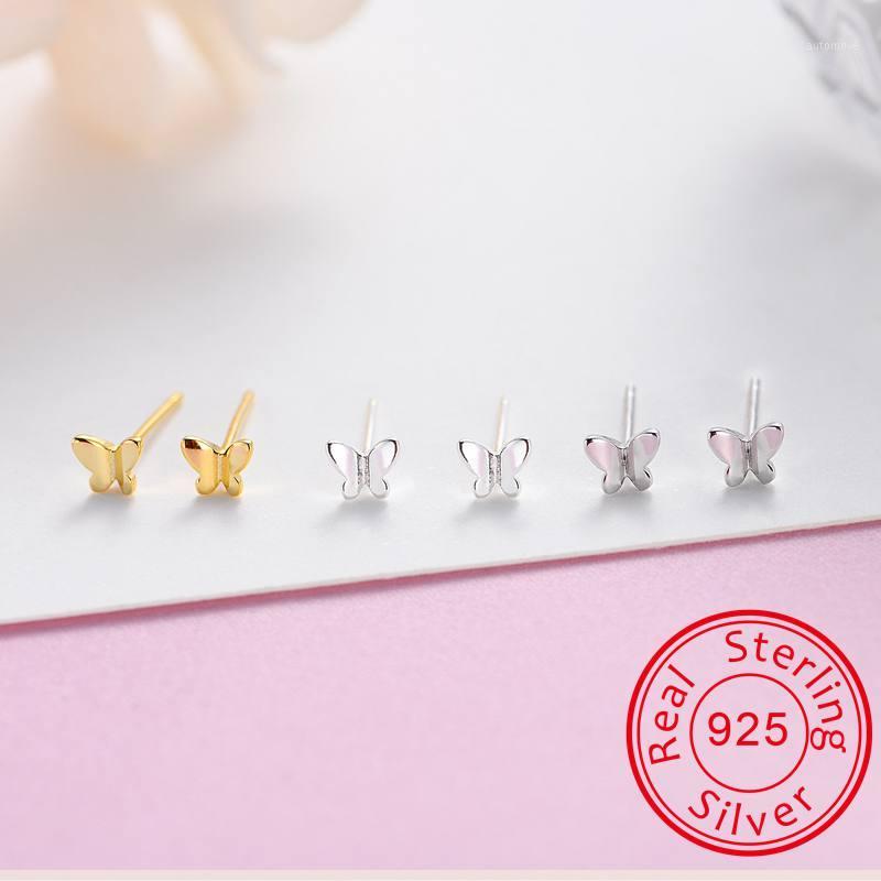 

ZEMO Women's 925 Sterling Silver Butterfly Studs Earrings Girls' 3 Color Cute Heart Earrings Conch Ear Piercing Jewelry1