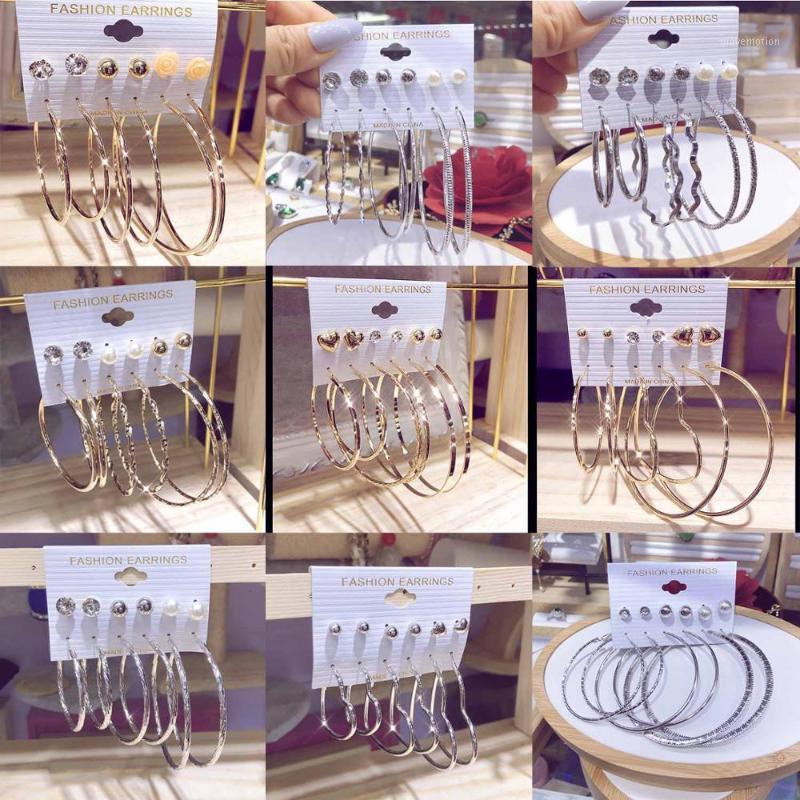 

2020 new trendy rhinestone resin rose flower heart earrings punk golden oversize circle hoop earrings for women wedding gift1