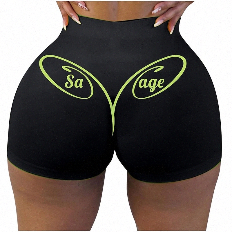 women's Casual / Sporty Athleisure Shorts Short Pants Leisure Sports Weekend Micro-elastic Letter Comfort Mid Waist Green Blue Black Deep Bl-image-756082825