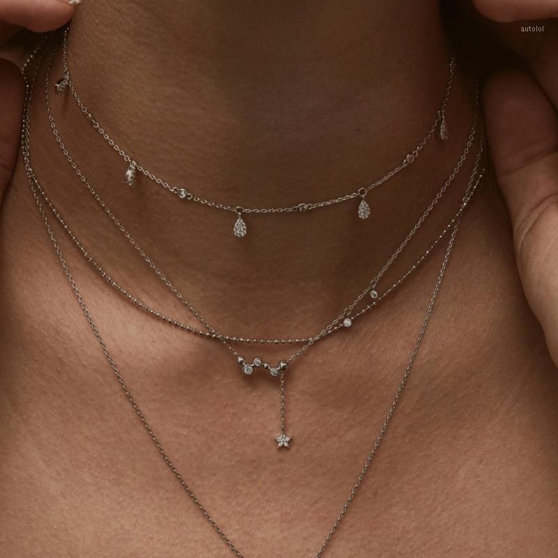 

delicate lovely Star charm necklace for Christmas gift cute girl jewelry Fine 925 sterling silver material danity jewelry1