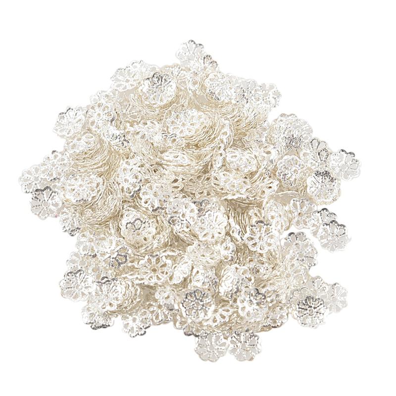 

Beautiful Bead 6mm Silver Tone Flower Bead Caps for Jewelry Making (About 500pcs