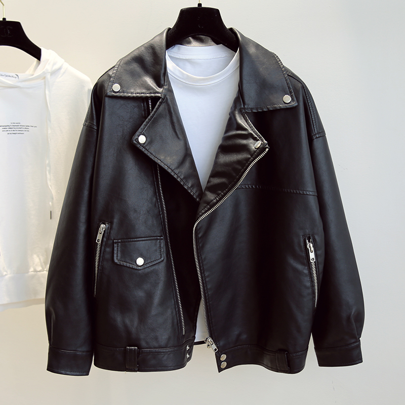 

2021 New Spring for Women in Casual Soft Released Plutonium From the Women's Leather Jacket Rivet B55Q, Light green.