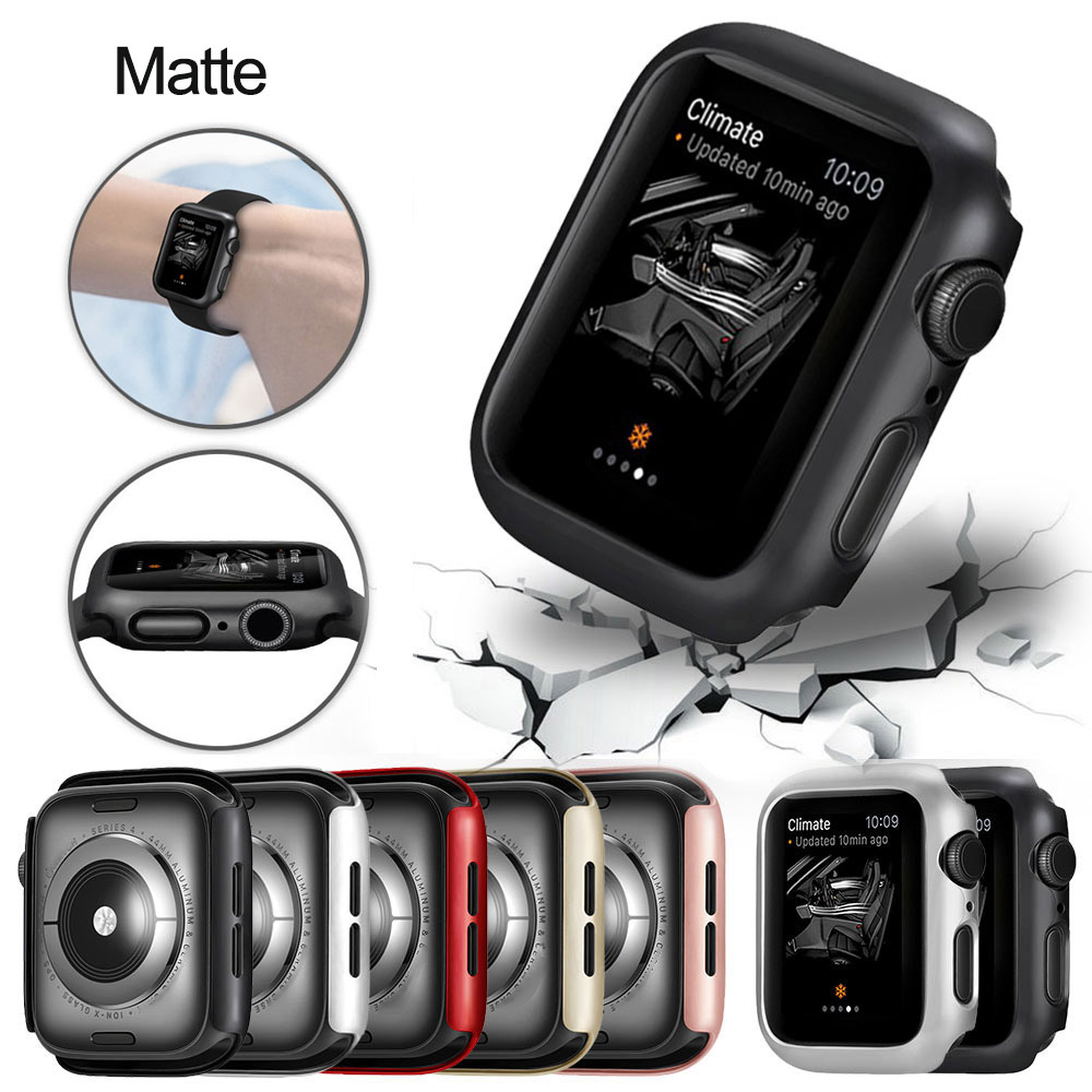 

Matte cover For Apple Watch Series 6 5 4 38MM 44mm 40mm Frame Protective Case Cover Shell Bumper Case for iWatch 5 4 Cover 42MM