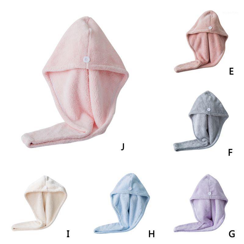 

Microfiber Hair Quick Drying Cap Absorb Moisture Dryer Towel Bath Shower Wrap Hat Cap Coral Fleece Dry Hair1, Purple