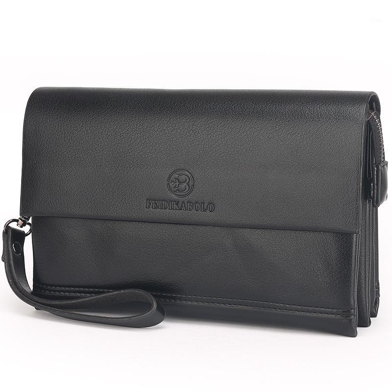 

New Design Men's Coded Lock Day Clutch Anti-theft Business Handbag Male Big Capacity Long Wallet Phone Case Cards Holder1, Black