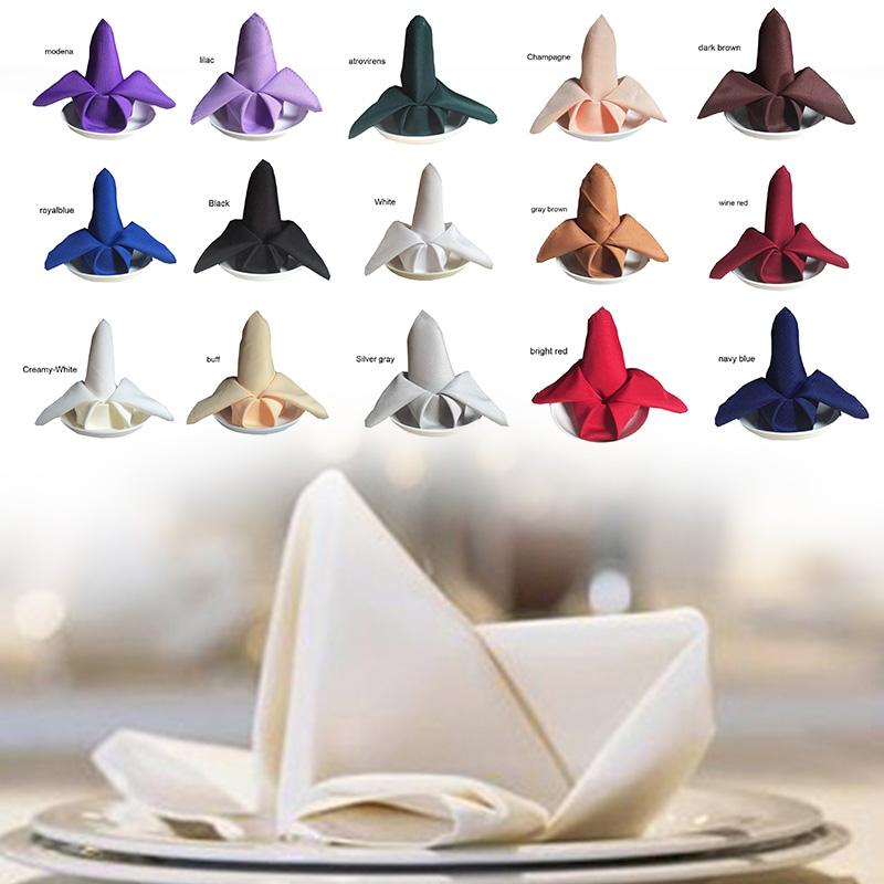 

12pcs Square Polyester Napkins Cloth Wedding Party Kitchen Table Decorations