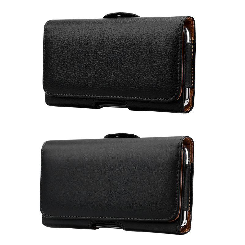 

PU Leather Horizontal Waist Belt Clip Pouch Phone Bag for Men 4XFF, Sky blue