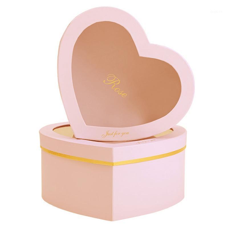 

2pcs/set Tanabata Valentine's Day Heart Transparent Hot Stamping Gift Box Florist Hat Love Candy Packaging Flowers Gifts Box1