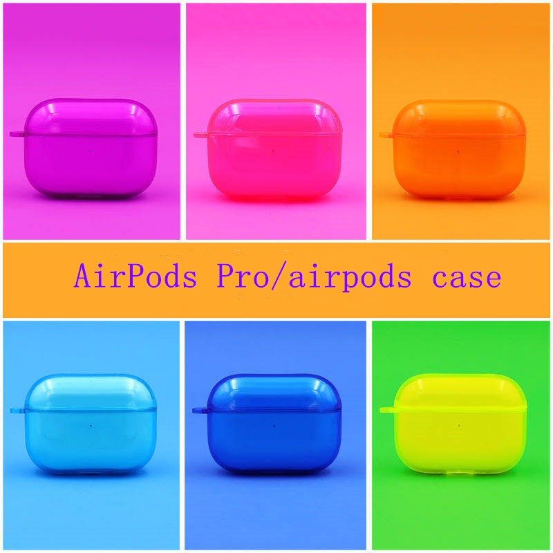 

For acaja de Fashion Neon Fluorescent Solid Color Earphone air pods pro case Soft tpu cases airpods airpod cover