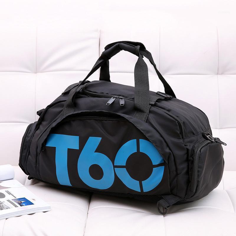 

T60 Fshion Gym Bag Waterproof nylon Men Sport Women Fitness travel bag Outdoor Separate Space For Shoes pouch Hide Backpack sac11, Black