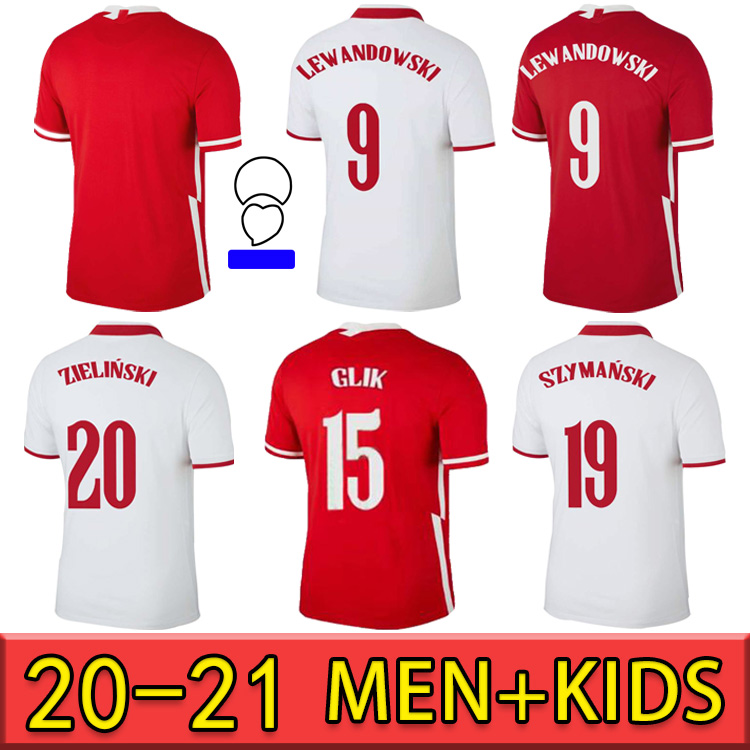 

2020 2021 LEWANDOWSKI ZIELINSKI Soccer Jersey National team Home red Away white 20 21 MILIK PISZCZEK Thailand Football Shirts S-XXL, Black;yellow